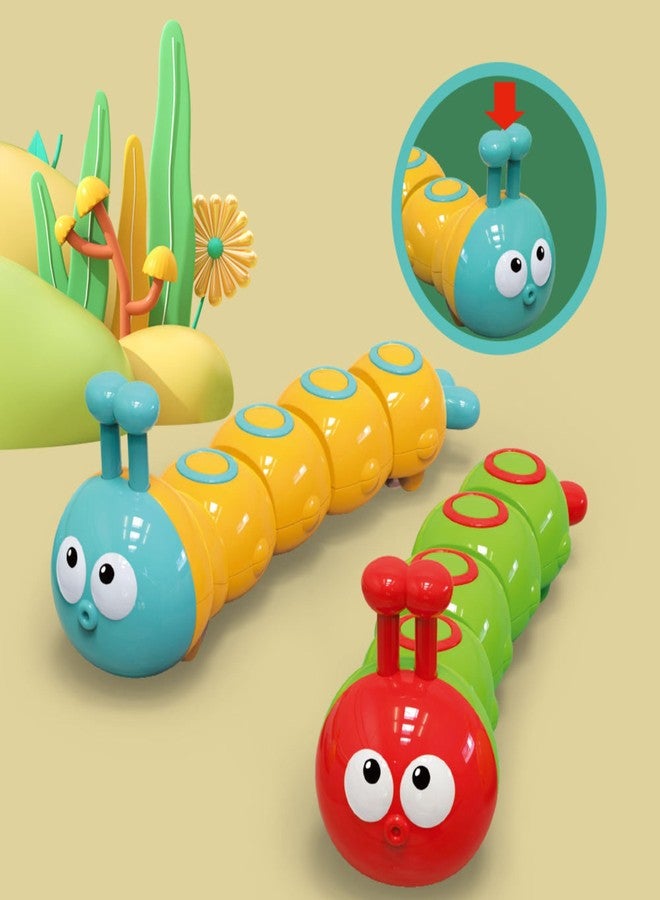 MUNMOLL Wind Up Caterpillar Press & Go for Kids Infant Toddler Press Moving Toy Vehicle Bath Snake Toy for Kids Plastic Animal Shape Moving Educational Sensory Gliding Toys Random Color (Pack of 1) - Image 2